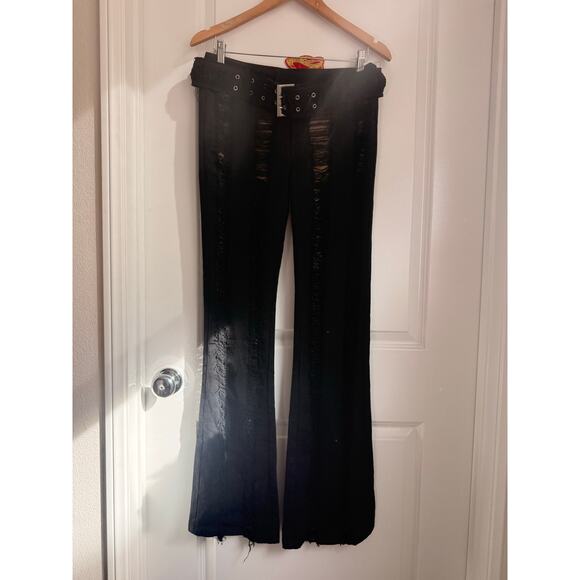 I.AM.GIA Kasmir Distressed Jeans W/ Belt Small Punk Goth LA Streetwear - Picture 2 of 5